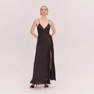 Fame and Partners Auriga Dress Black Matte Satin